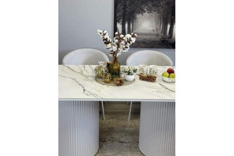 Стол KENNER LD2000 белый/керамика мрамор золотой-11