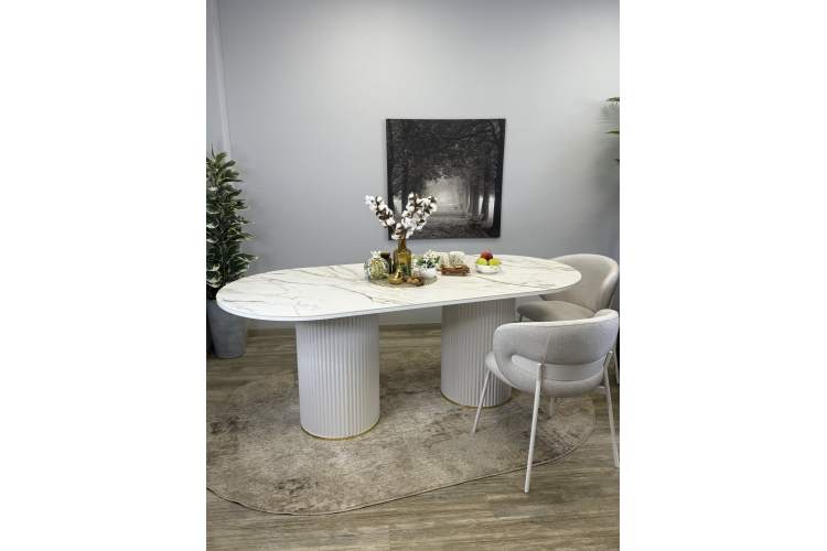 Стол KENNER LD2000 белый/керамика мрамор золотой-5