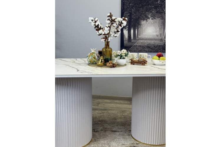 Стол KENNER LD2000 белый/керамика мрамор золотой-7