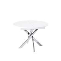 Стол KENNER R1100 хром/стекло белое глянец