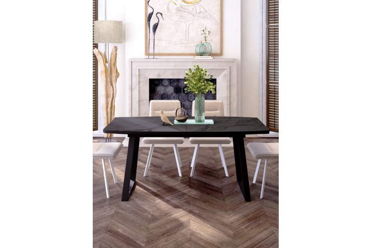 Стол KENNER AZ1200 черный/керамика мрамор черный-2