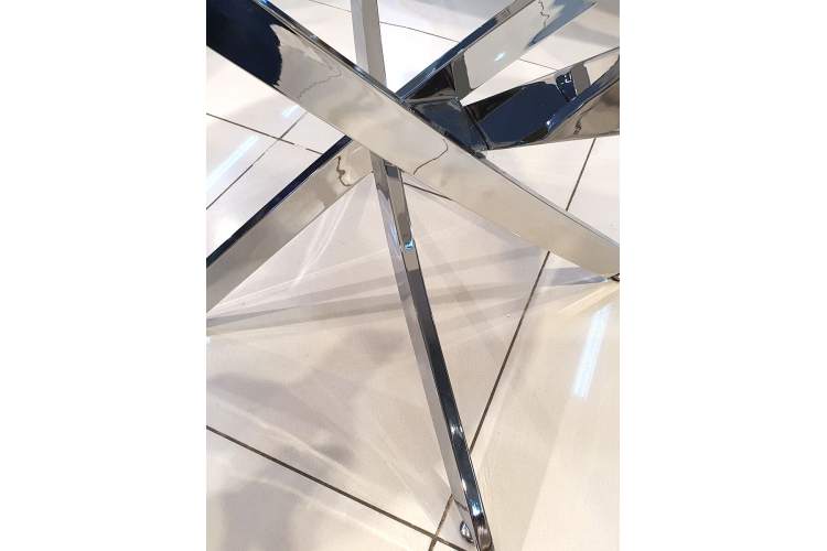 Стол KENNER R1100 хром/стекло белое глянец-5