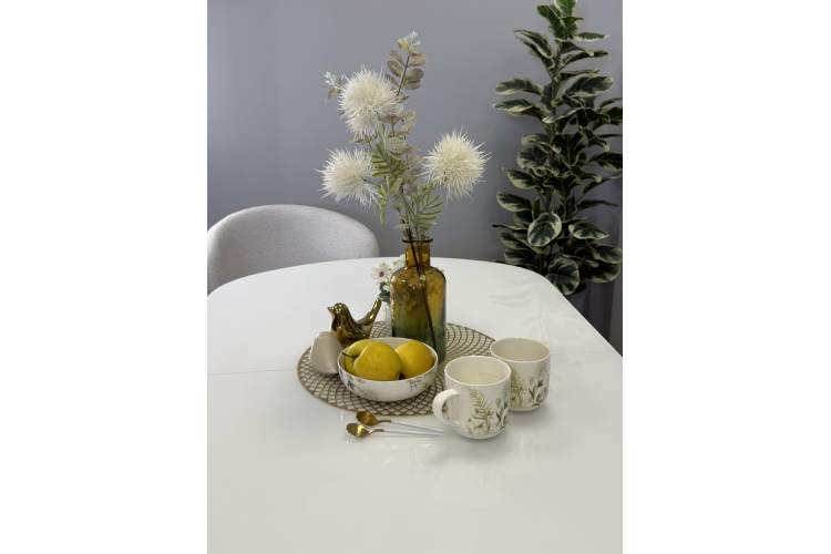 Стол KENNER 1300K белый/стекло белое глянец-4