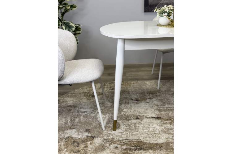 Стол KENNER 1300K белый/стекло белое глянец-7