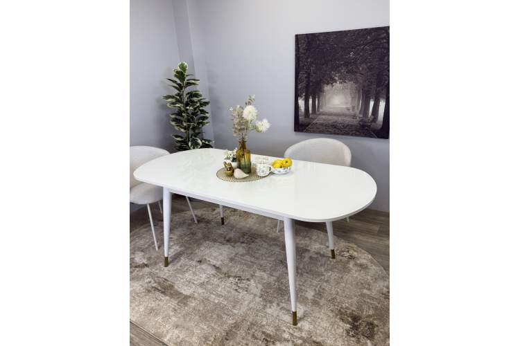 Стол KENNER 1300K белый/стекло белое глянец-9