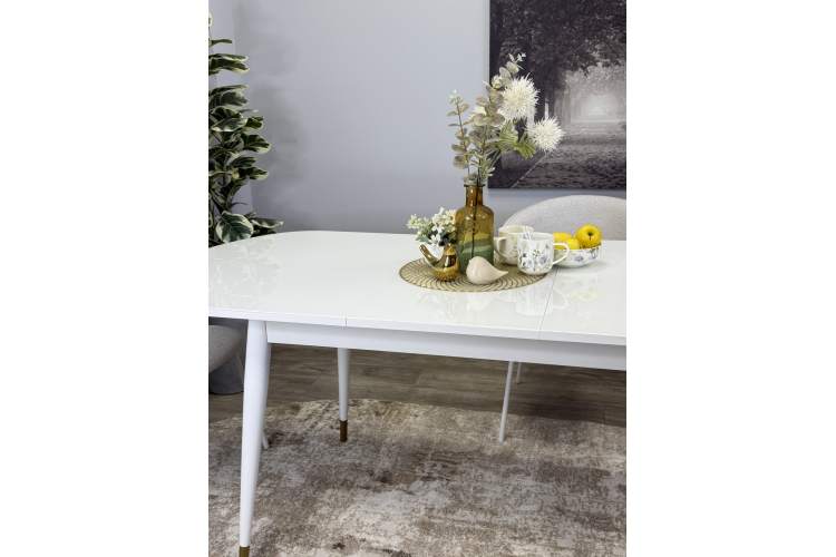 Стол KENNER 1300K белый/стекло белое глянец-10