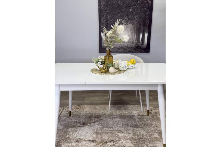 Стол KENNER 1300K белый/стекло белое глянец-11