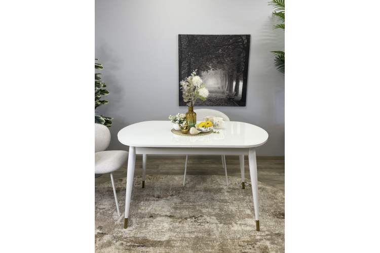 Стол KENNER 1300K белый/стекло белое глянец-14