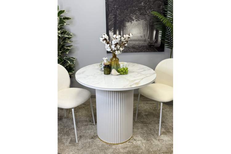 Стол Kenner LD900, белый/керамика мрамор белый глянец-1