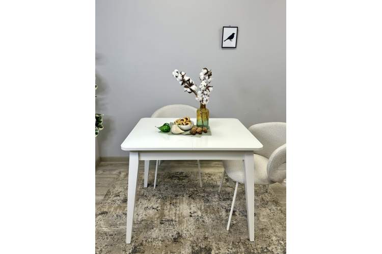 Стол KENNER 900 М белый/стекло белое глянец-1