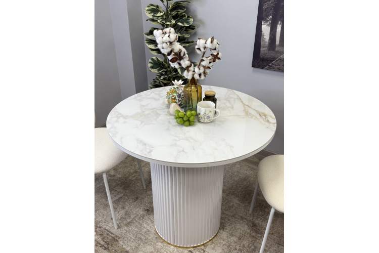 Стол Kenner LD900, белый/керамика мрамор белый глянец-3