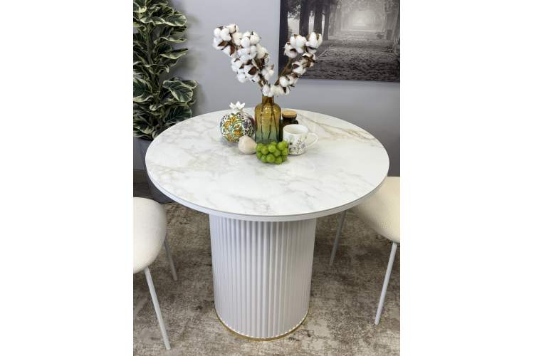 Стол Kenner LD900, белый/керамика мрамор белый глянец-4