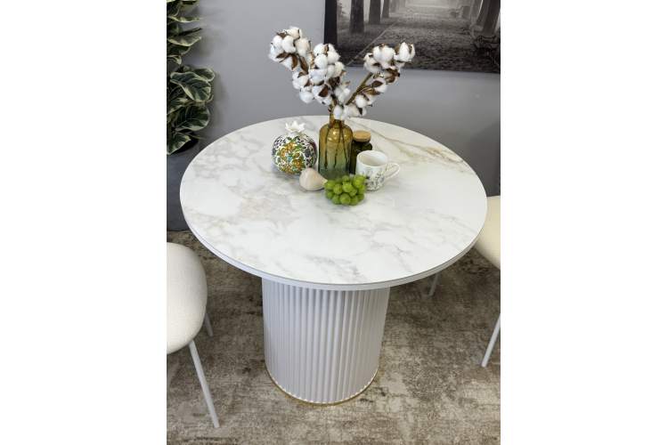 Стол Kenner LD900, белый/керамика мрамор белый глянец-5