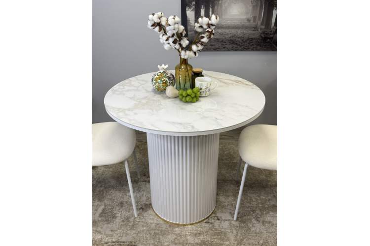 Стол Kenner LD900, белый/керамика мрамор белый глянец-9