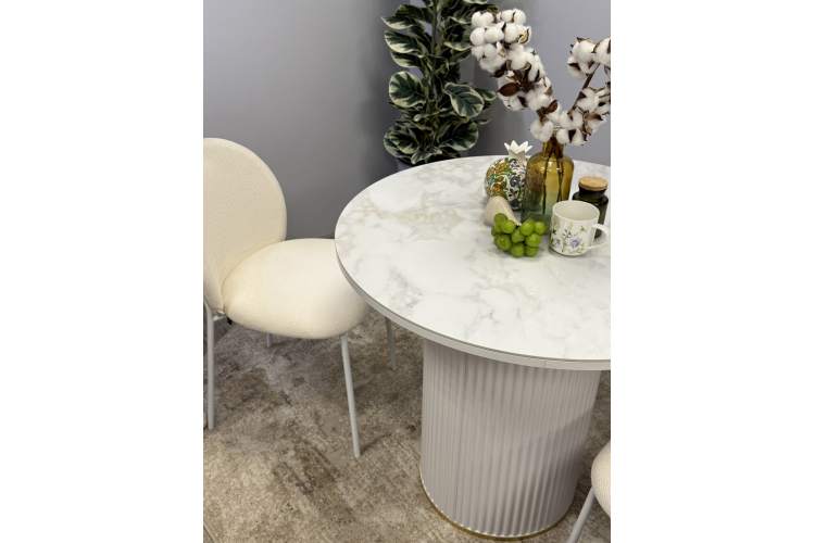 Стол Kenner LD900, белый/керамика мрамор белый глянец-10