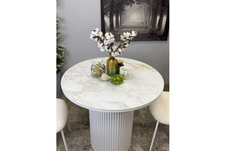 Стол Kenner LD900, белый/керамика мрамор белый глянец-12