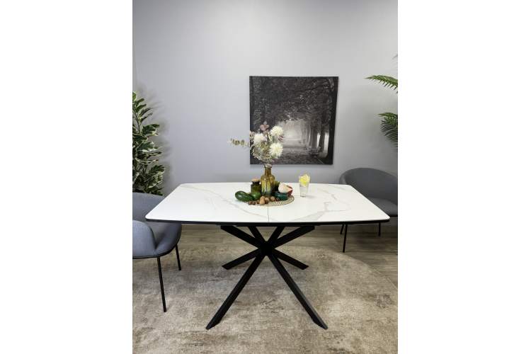 Стол Kenner BR1300, черный/керамика GLORIA WHITE-1