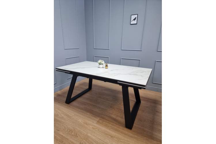 Стол KENNER ML1400 черный/керамика мрамор белый-2