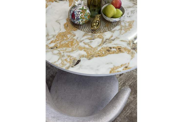 Стол KENNER LD1000 белый/керамика мрамор золотой глянец-11