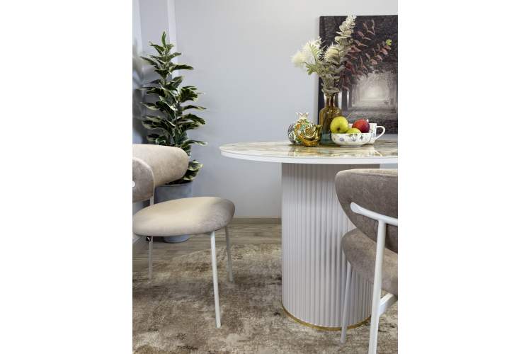 Стол KENNER LD1000 белый/керамика мрамор золотой глянец-12