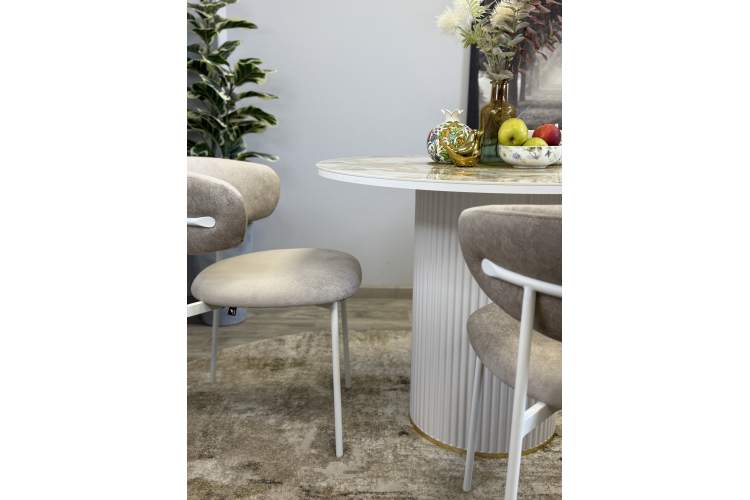 Стол KENNER LD1000 белый/керамика мрамор золотой глянец-14