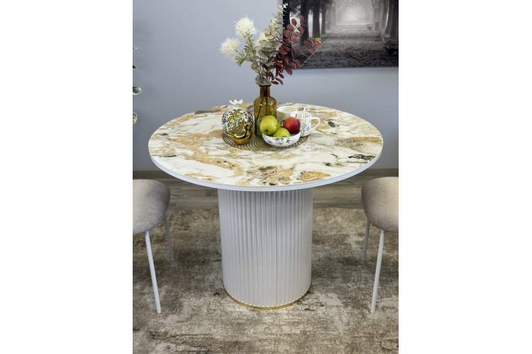 Стол KENNER LD1000 белый/керамика мрамор золотой глянец-17