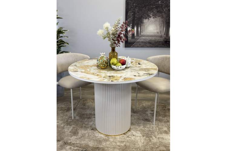 Стол KENNER LD1000 белый/керамика мрамор золотой глянец-18