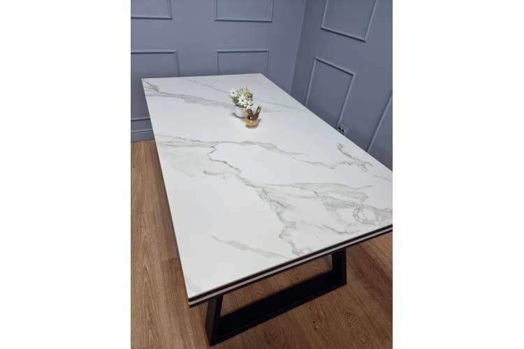 Стол KENNER ML1400 черный/керамика мрамор белый-5