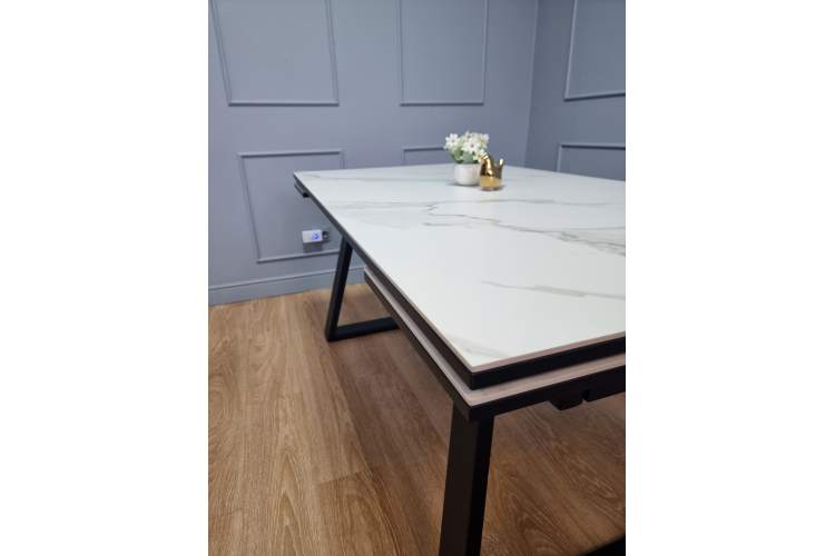Стол KENNER ML1400 черный/керамика мрамор белый-7