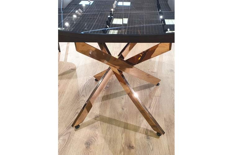 Стол KENNER R1100 золото/камень черный глянец-3