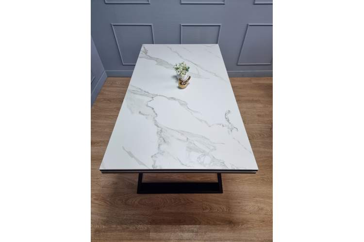 Стол KENNER ML1400 черный/керамика мрамор белый-10