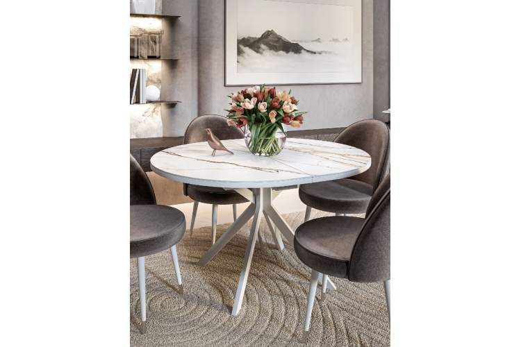 Стол KENNER DO1100 белый/керамика мрамор белый-1