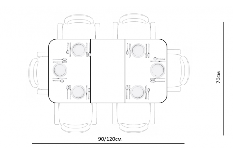 Стол KENNER 900 М белый/стекло белое сатин-3