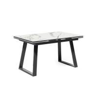 Стол KENNER ML1400 черный/керамика мрамор белый