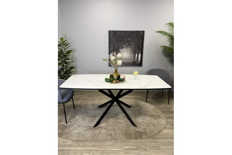 Стол Kenner BR1300, черный/керамика GLORIA WHITE-9