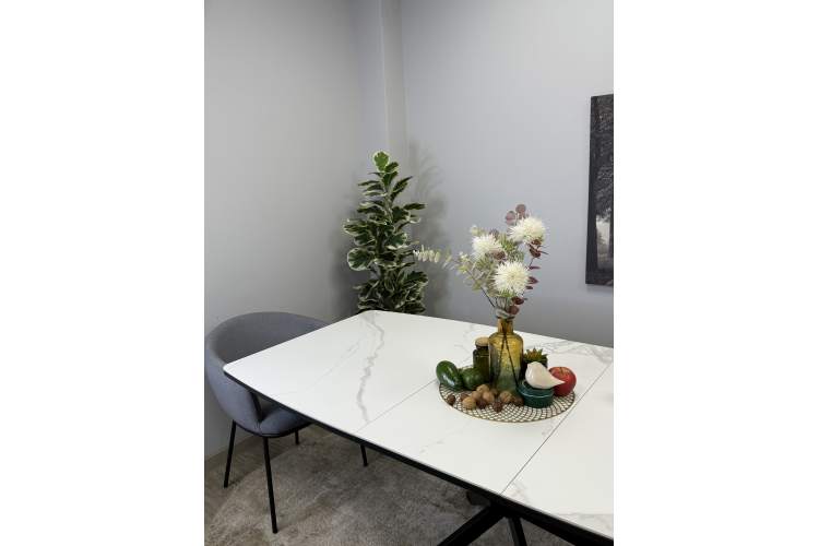 Стол Kenner BR1300, черный/керамика GLORIA WHITE-12