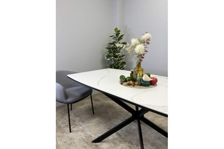 Стол Kenner BR1300, черный/керамика GLORIA WHITE-13