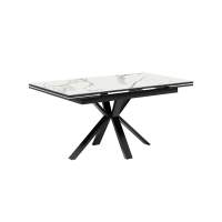 Стол KENNER ME1600 черный/керамика мрамор белый
