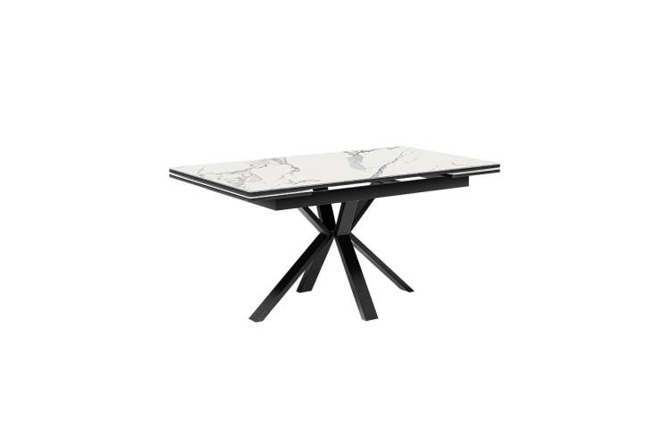 Стол KENNER ME1600 черный/керамика мрамор белый