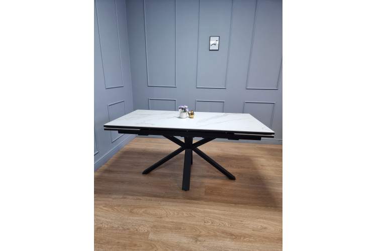Стол KENNER ME1600 черный/керамика мрамор белый-2