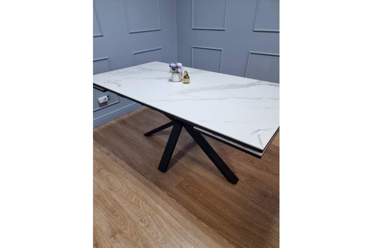 Стол KENNER ME1600 черный/керамика мрамор белый-3