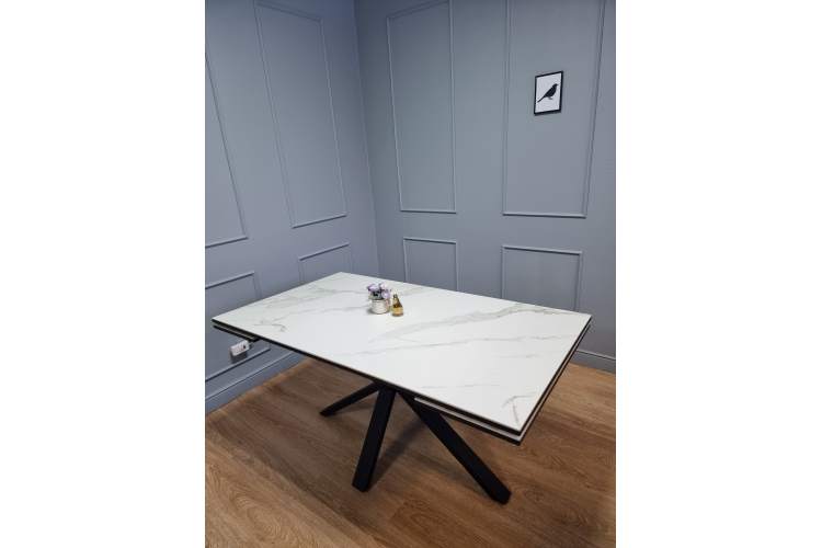 Стол KENNER ME1600 черный/керамика мрамор белый-12