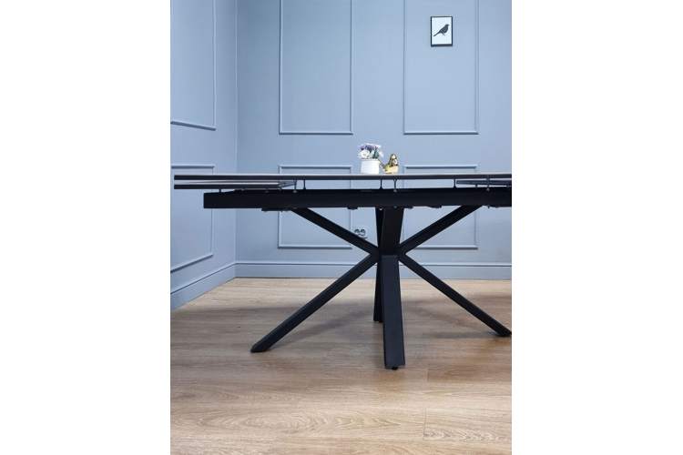 Стол KENNER ME1600 черный/керамика мрамор белый-1