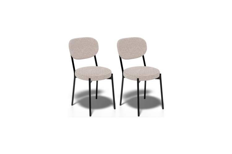 Комплект стульев 2шт KENNER 301SD черный/бежевый микробукле