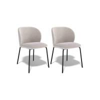 Комплект стульев 2шт KENNER 304SD черный/бежевый микробукле