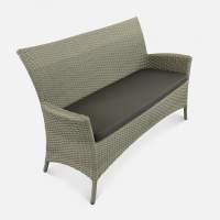 Диван Kipr 2ps Искусственный ротанг Oxford 600D PU dark grey RAL 1013