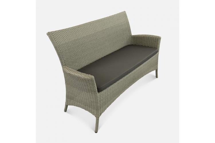 Диван Kipr 2ps Искусственный ротанг Oxford 600D PU dark grey RAL 1013