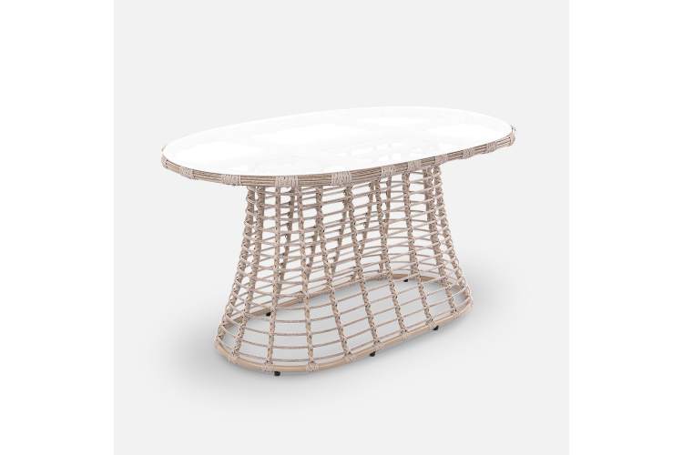 Стол Lotus 1520х930 СТ обеденный Искусственный ротанг  RAL 1019