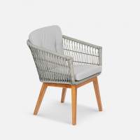 Стул Letto Искусственный ротанг Jamaica silver RAL 7030