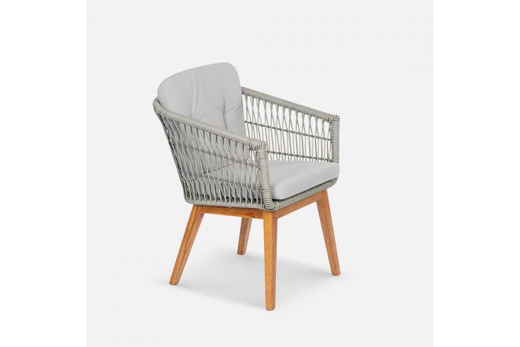 Стул Letto Искусственный ротанг Jamaica silver RAL 7030